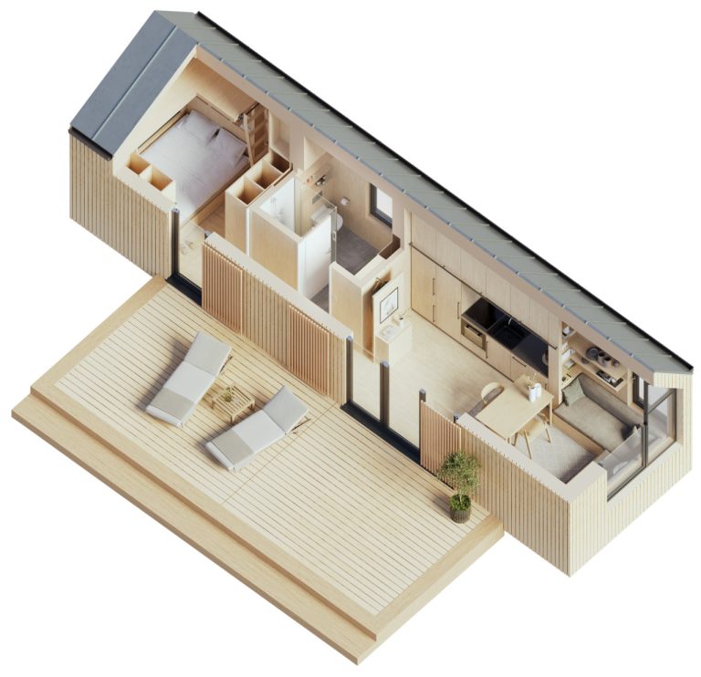 Tiny House Tide – Querschnitt (Zeichnung)