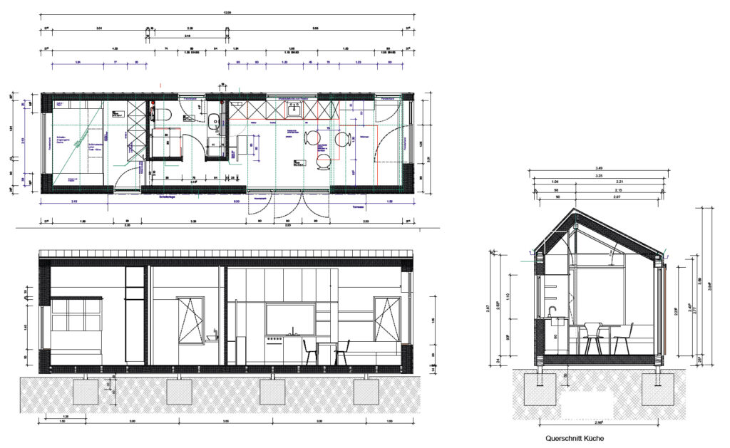 Grundriss und Querschnitt Tiny House Tide
