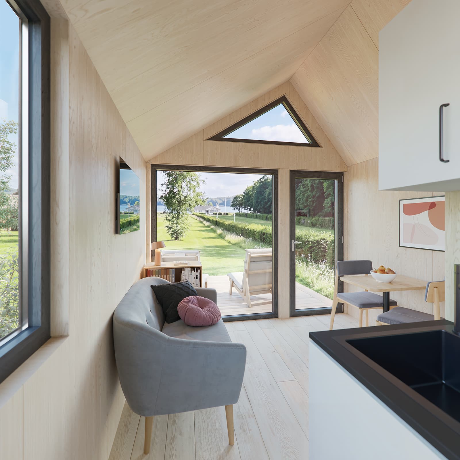 Wohnbereich im Tiny House MØKKI
